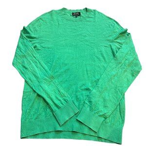 A.P.C. Rue Madame‎ Paris Cotton Cashmere Blend Green Sweater Men Large